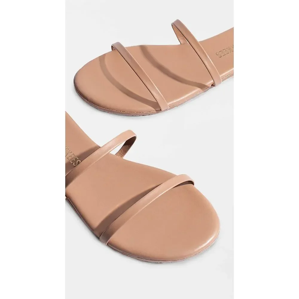 TKEES WOMEN'S GEMMA SLIDES, COCO BUTTER, 5 MEDIUM US